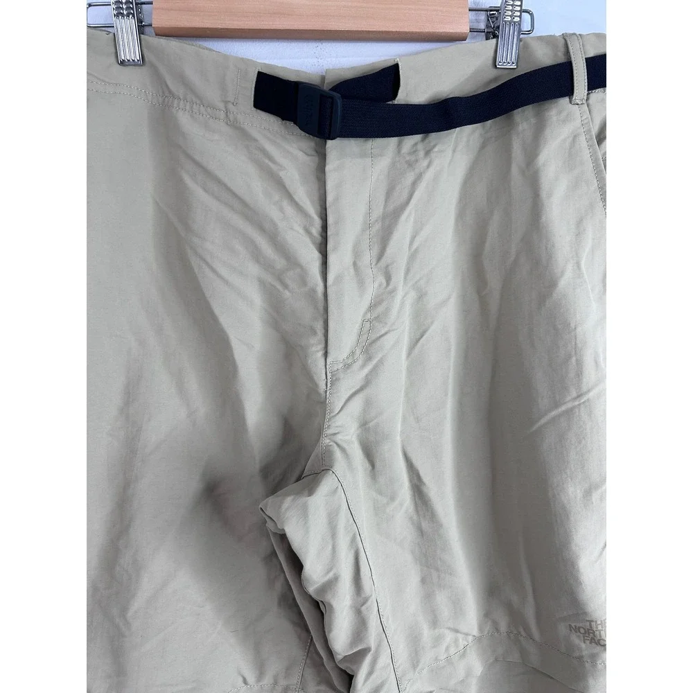 The North Face Mens 38x32 Khaki Convertible Zip Off‎ Hiking Pants UPF 40+ Belted